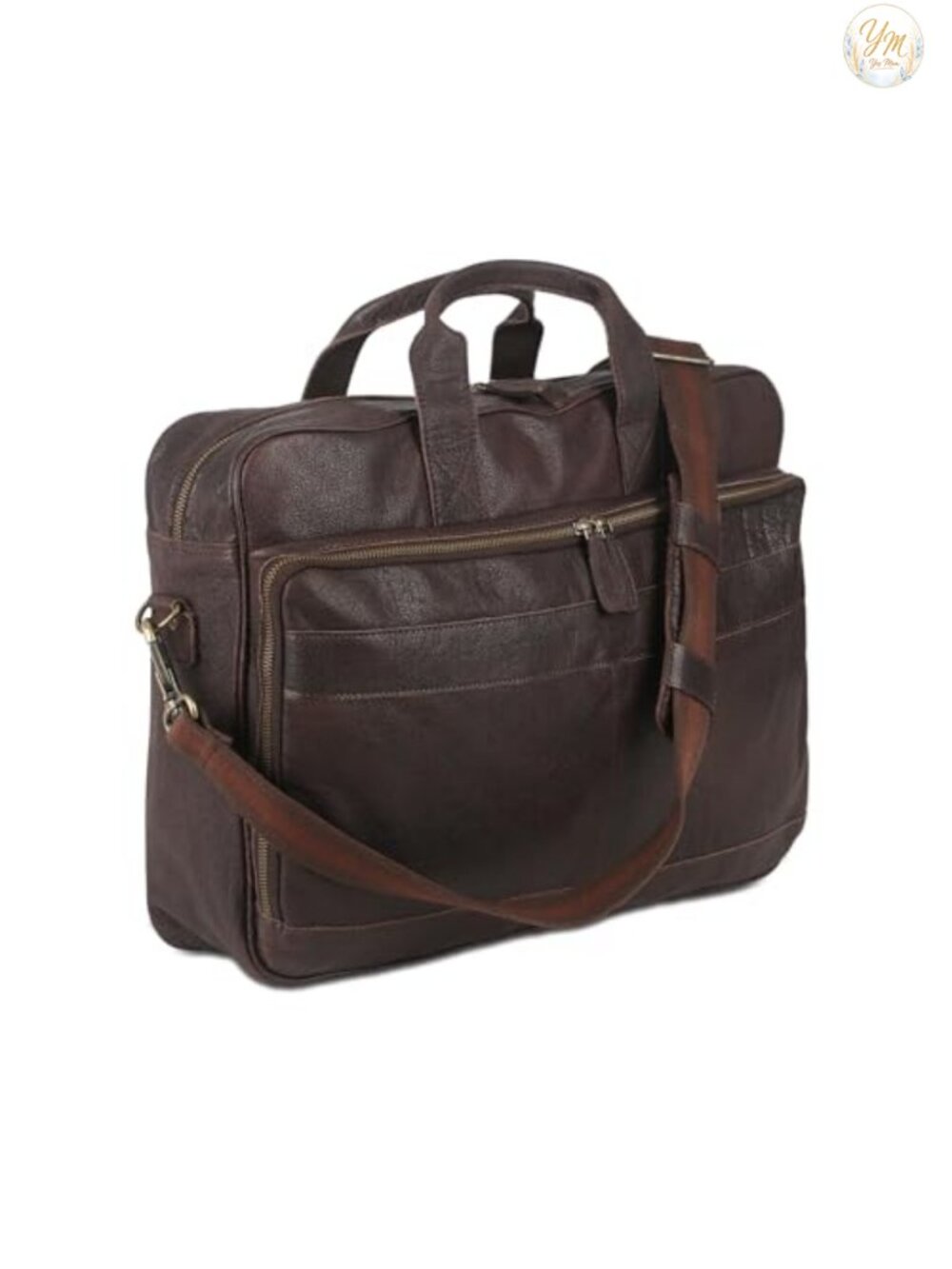 Genuine Leather 18" Laptop Messenger Bag Office Briefcase Unisex